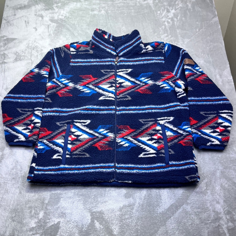 Ariat Centinela Traditional Arts Women 2X Aztec Fleece‎ Full Zip Jacket Western - Picture 2 of 9